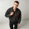 Washed Flame Screen Print Neck Embroidery Cropped Canvas Jacket | Heavy Canvas Zip Cropped Fit | Custom Streetwear