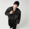 Washed Gothic Embroidery Rivet Strap Cropped Canvas Jacket | Metal Stud Adjustable Text Straps | Streetwear Manufacturer