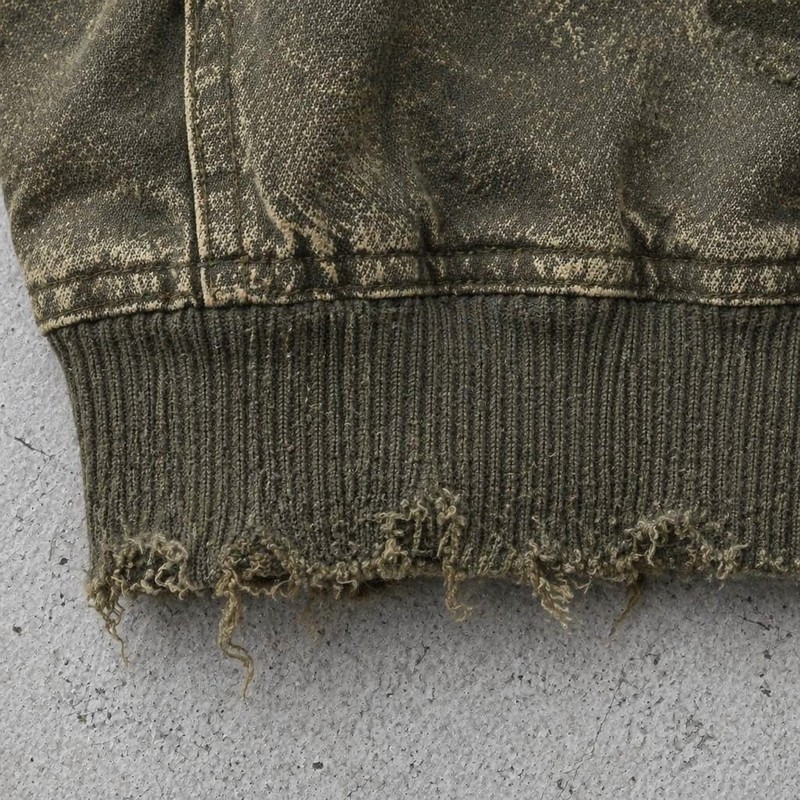 Hooded Canvas Jacket With Towel Embroidery and DTG Print