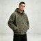 Hooded Canvas Jacket With Towel Embroidery and DTG Print | Raw Frayed Hem Distressed Finish | Custom Streetwear