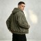 Hooded Canvas Jacket With Towel Embroidery and DTG Print | Raw Frayed Hem Distressed Finish | Custom Streetwear
