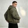 Hooded Canvas Jacket With Towel Embroidery and DTG Print | Raw Frayed Hem Distressed Finish | Custom Streetwear