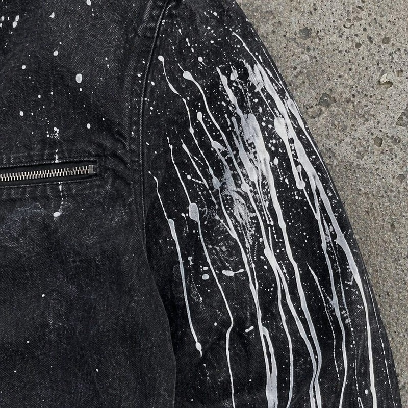 Washed Splash Ink Canvas Jacket