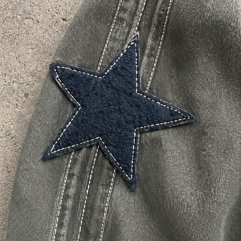 Towel Embroidery Washed Canvas Jacket