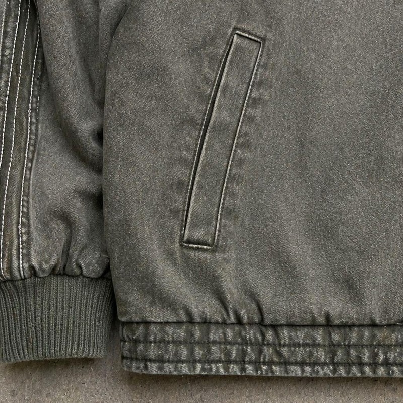 Towel Embroidery Washed Canvas Jacket