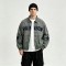 Towel Embroidery Washed Canvas Jacket | Vintage Acid Wash Star Patch Design | Custom Streetwear Manufacturer