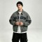 Towel Embroidery Washed Canvas Jacket | Vintage Acid Wash Star Patch Design | Custom Streetwear Manufacturer