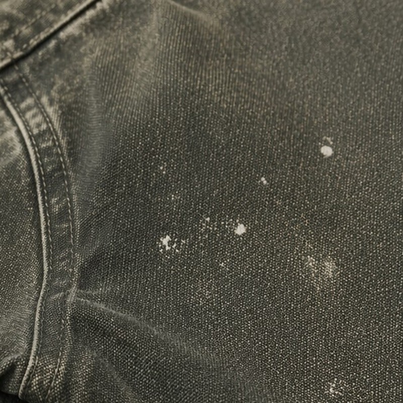 Distressed Wash abrade Spray Dye Embroidery Patch Canvas Hooded Jacket