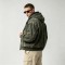 Distressed Wash abrade Spray Dye Embroidery Patch Canvas Hooded Jacket | Outdoor Daily Street Style | Custom Streetwear