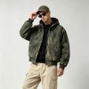 Distressed Wash abrade Spray Dye Embroidery Patch Canvas Hooded Jacket | Outdoor Daily Street Style | Custom Streetwear