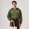 Custom Men's Graphic Wash DTG Rhinestone Hoodie 100% Cotton