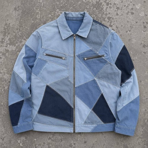 Multi-tone Color Block Patchwork canvas jacket |  Daily Street Casual Wear | Custom Streetwear Manufacturer