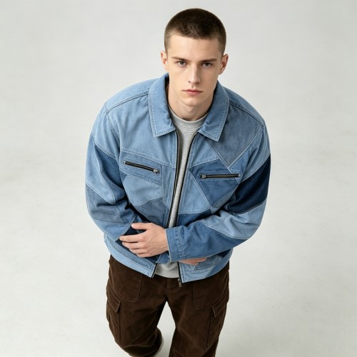 Multi-tone Color Block Patchwork canvas jacket |  Daily Street Casual Wear | Custom Streetwear Manufacturer