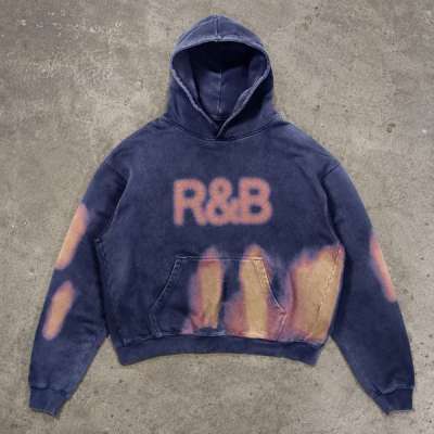 Custom Men's Graphic Wash DTG Heavyweight Cotton Hoodie 420g