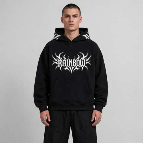 Custom Men's Graphic Silk Screen Hoodie Cotton Spandex 420g