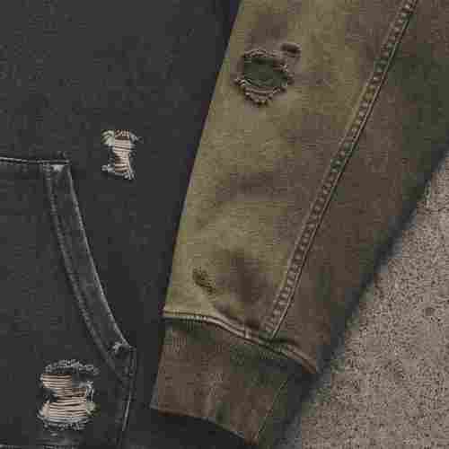 Custom Men's Two-Tone Screen Print Wash Hoodie Cotton Blend 410g