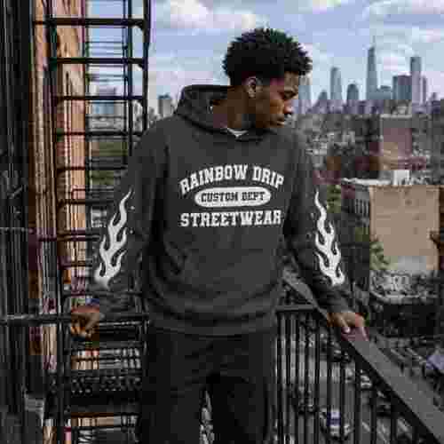 Custom Men's Graphic Screen Print Hoodie 100% Cotton 380g
