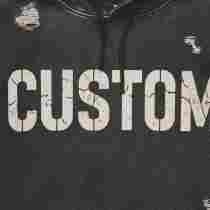 Custom Men's Two-Tone Screen Print Wash Hoodie Cotton Blend 410g