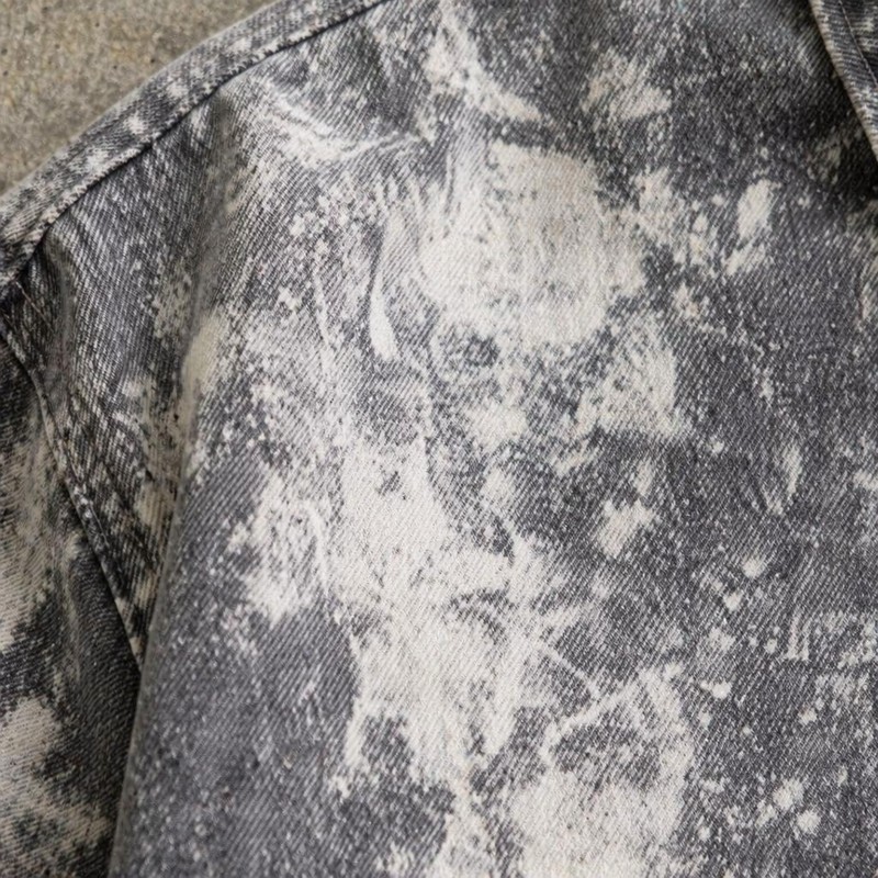 Washed Black White Splash Ink Canvas Jacket