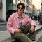 Washed Polka Dot DTG Print Distressed Cropped Canvas Jacket | Abrade Edge Full Zip Design | Custom Streetwear