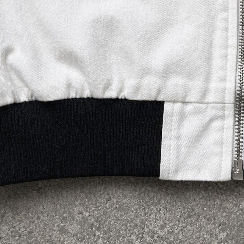 Black White Color Block Canvas Jacket