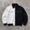 Black White Color Block Canvas Jacket | Heavy Cotton Twill Rib Cuff | Custom Streetwear Manufacturer