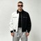 Black White Color Block Canvas Jacket | Heavy Cotton Twill Rib Cuff | Custom Streetwear Manufacturer