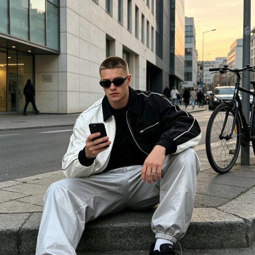 Black White Color Block Canvas Jacket | Heavy Cotton Twill Rib Cuff | Custom Streetwear Manufacturer
