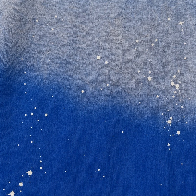 Gradient Washed DTG Print Star Applique Zip Hoodie