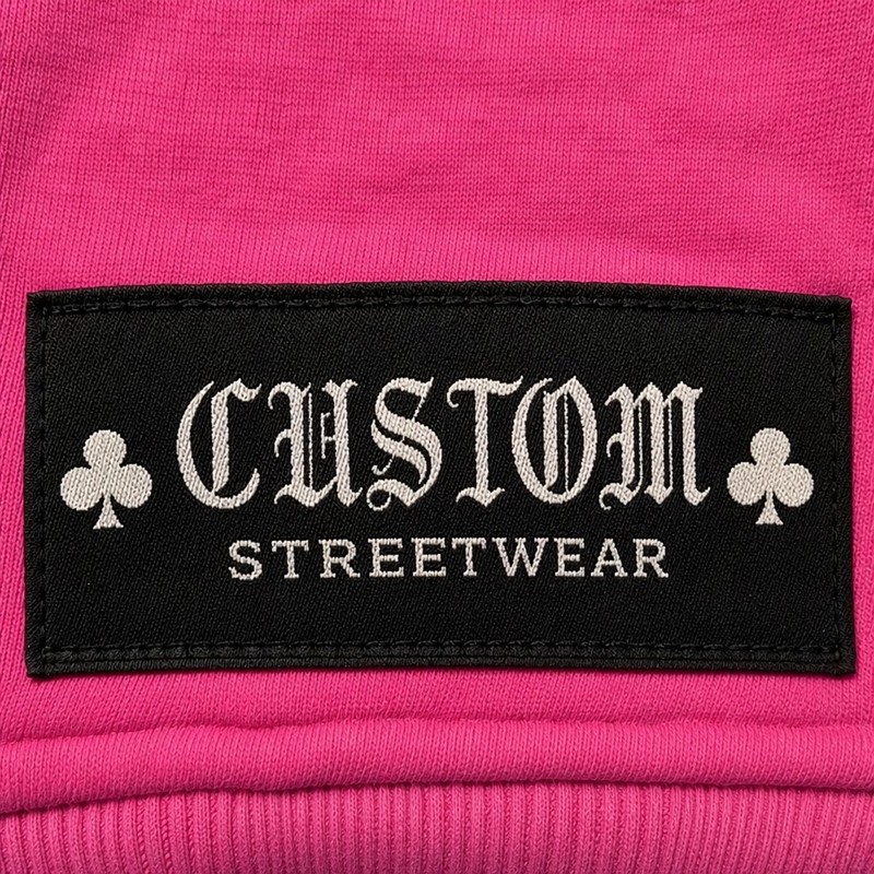 Skeleton Applique Embroidery with Woven Label Zip Hoodie
