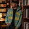 Washed Splash ink Letter Applique Cropped Zip Hoodie | Multicolor Rhinestone Decor | Custom Streetwear