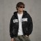 Washed Splash ink Spray Dye Frayed Raw Edge Applique Zip Hoodie | Multi Rhinestone Trim Distressed | Streetwear Manufacturer