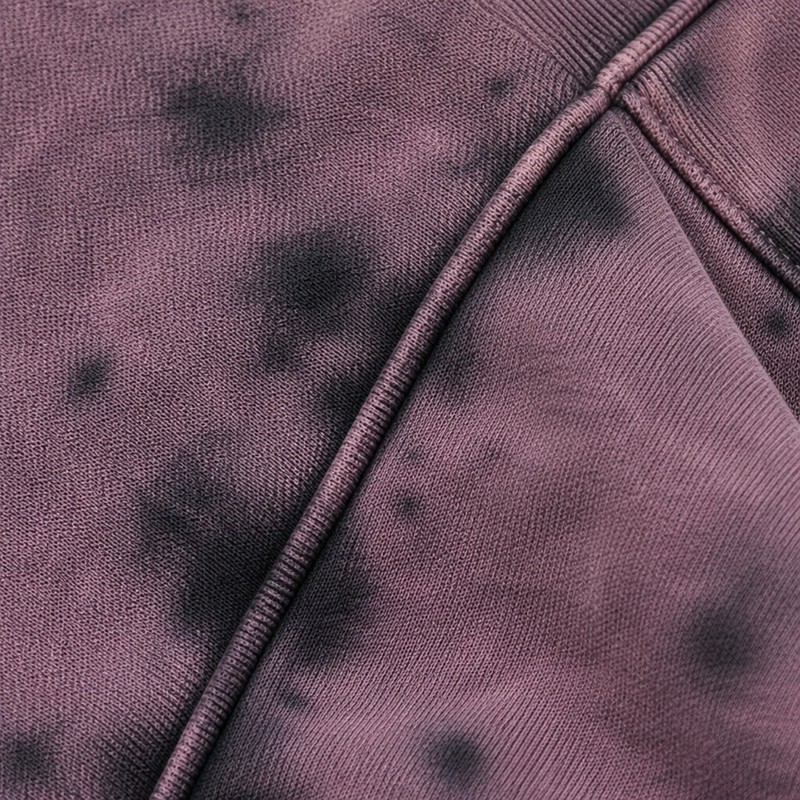 Spray Dye Washed Cross Applique Hoodie 