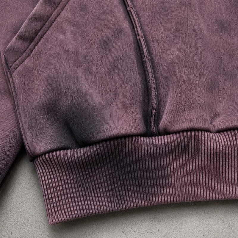 Spray Dye Washed Cross Applique Hoodie 