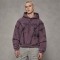 Spray Dye Washed Cross Applique Hoodie | Heavy French Terry Drawstring Hood Top | OEM Streetwear