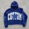 Washed Raw Edge Star Letter Applique Cropped Hoodie | Heavy French Terry Drawstring Hood Top | Custom Streetwear