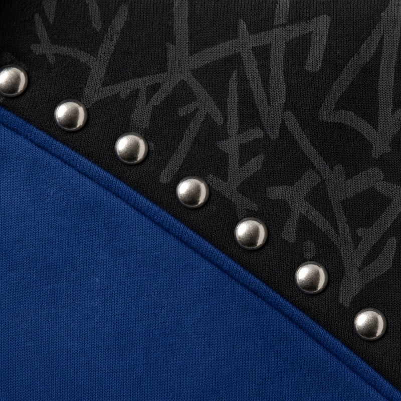 Metal Rivet Screen Print splash ink Zip Hoodie