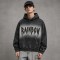 Gradient Washed Spray dye Fray Letter Applique Hoodie | Heavy Cotton Oversize | Custom Streetwear