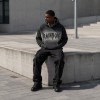 Gradient Washed Spray dye Fray Letter Applique Hoodie | Heavy Cotton Oversize | Custom Streetwear