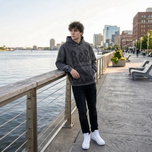 Wash Spray Dye 3D Embroidery Hoodie | Heavy cotton fleece oversized fit | Custom Streetwear Manufacturer