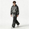 Snow Washed Rhinestone DTG Print Hoodie Set | Cotton Blend Fabric | Daily Street Outfit | Custom Streetwear
