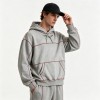 Contrast Stitch Seam Hoodie Set | 100% Cotton Oversized | Casual Street Athleisure Outfit | Streetwear Manufacturer