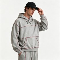 Contrast Stitch Seam Hoodie Set | 100% Cotton Oversized | Casual Street Athleisure Outfit | Streetwear Manufacturer
