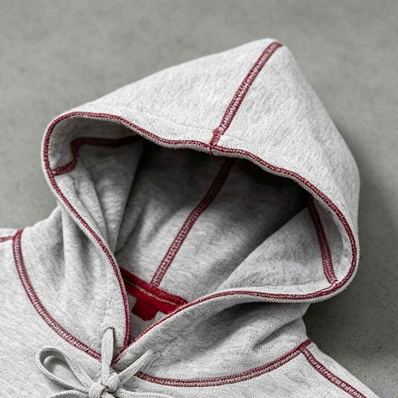 Contrast Stitch Seam Hoodie Set
