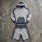 Color Block Splicing Zip Hoodie Short Set | Cotton Blend Relax Regular Fit | Summer Casual Streetwear | Clothing Manufacturer