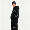 Spray Dye Curved Hoodie Set | Gradient Fog Effect | Soft Cotton Blend Fabric | OEM Streetwear