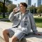 Screen Print Leopard Lined Zip Hoodie Short Set | Street casual hip hop daily wear | Custom Streetwear
