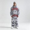 DTG Print 3D Embroidery Zip Hoodie Short Set | Vintage Fray Distressed Look | Graffiti Hip Hop Daily Streetwear | Custom Streetwear