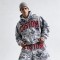 DTG Print 3D Embroidery Zip Hoodie Short Set | Vintage Fray Distressed Look | Graffiti Hip Hop Daily Streetwear | Custom Streetwear
