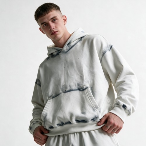 Spray Dye Splash Ink Hoodie Pant Set | Cotton Blend Oversized Wide Leg Fit | Custom Streetwear